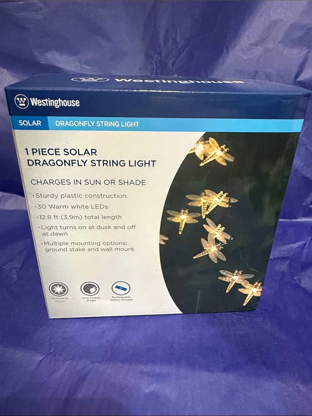 Solar Dragonfly String Lights - Warm White